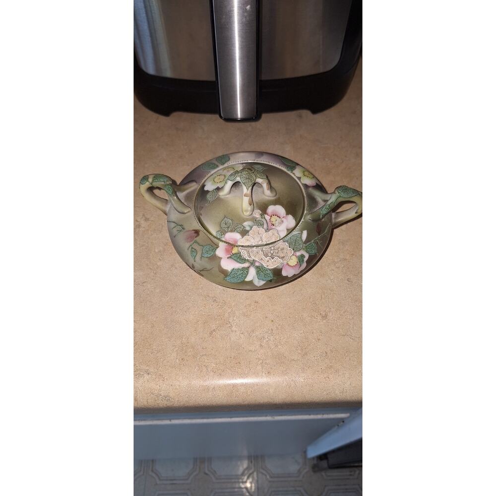 Vintage Hand Painted Oscar And Edgar Gutherz Sugar Bowl